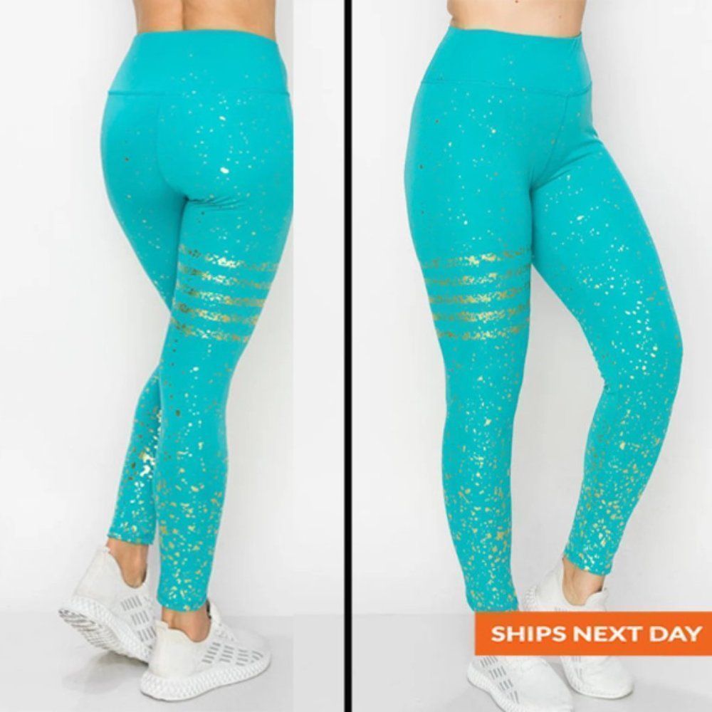 Metallic Detail Legging - Black and Gold Legging - Legging - Everyday Legging